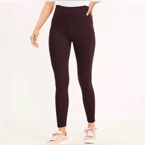 LOU & GREY EGGPLANT LEGGINGS WITH POCKETS SIZE SMALL